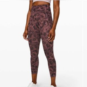 lululemon athletica Burgundy Floral Leggings
